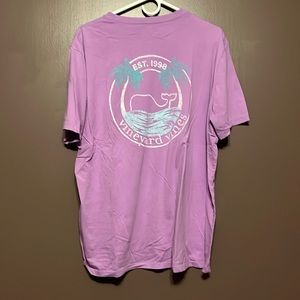 Purple Beach scene short sleeve shirt